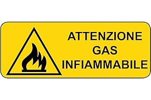 SOCIAL CRAZY CARTELLO SEGNALETICO UNI - ATTENZIONE GAS INFIAMMABILE - Con Adesivo in Vinile e Pannello in Forex (Adesivo)