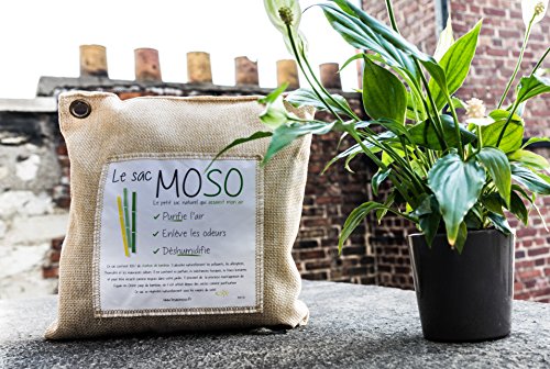 Le Sac MOSO (Die Moso Tasche) Version 500GR – Natürliche Luftreiniger , Deodorant, Feuchtigkeitsabsorber , geruchlos – gefertigt aus 100% Bambuskohle – 500 Gr Grau - 3