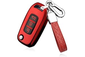 HIBEYO Custodia per chiave auto adatta per Renault Sandero Stepway Logan Clio Arkana Captur Kadjar Custodia portachiavi custodia protettiva portachiavi 3 tasti rosso