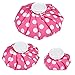 Produktbild BelleStyle Eisbeutel, Packung mit 3 [15cm, 23cm, 28cm] Wiederverwendbare heiße und kalte rosa Eispackung für Kopf, Rücken, Hals, Schulter, Taille, Bein, Knie, Sportverletzungen Schmerzlinderung, Rosa