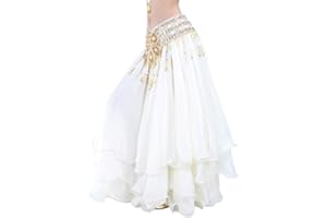 GLADIOLUSA Damen Bauchtanz Rock Dreischichtige Chiffonrock Tanzrock Schwingen Tanz Rock