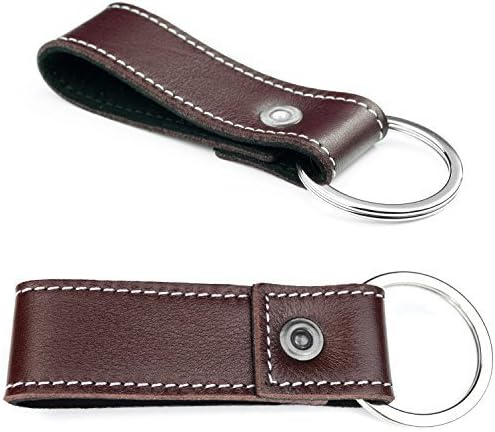 Key Ring - Key Chain - Men's Ladies Unisex Leather MenQ - Keyring Pendant - Key Fob - Other, Brown, Leather