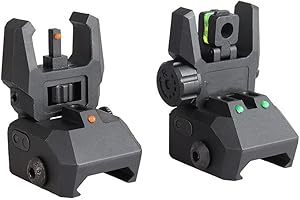 HOUSON Foldable Tactical Backup Iron Sight Set for 21mm Picatinny R130-BK