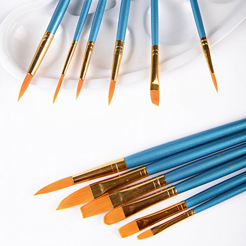 CONDA Artist 12stk Pinsel-Set mit Palette für Wasserfarben Öl Acryl Malerei - 6
