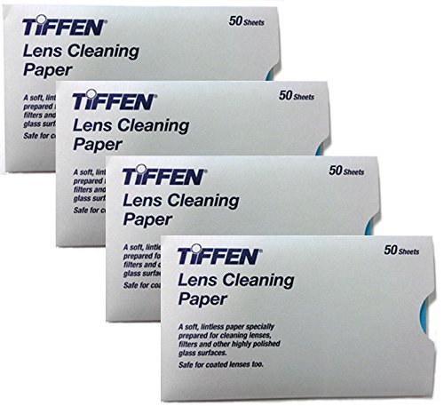 Tiffen (ehem. Kodak) Linsenreinigungspapier trocken 200 Blatt für Objektive, Linsen und Spiegel im Laser, Kameralinse, Objektiv, Linse, Optik, Mikroskop, beschichtete Linsen reinigen, Linsenreinigungstücher für Hochglanzoberfläche, Reinigungspapier, Reinigungstücher, Linsen Reinigung, faserfrei, Lens Cleaning Paper, 4 Packungen á 50 Blatt