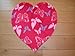 Butterflies Heart Shaped Non Slip Machine Washable Sheepskin Style Kids Rug. Size 70cm x 70cm