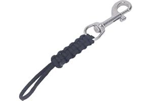 VGEBY Diving Lanyard, Multifunctional Stainless Steel Nylon Spring Coiled Lanyard with Quick Release Buckle for Cameras Dive Lights
