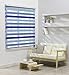 Produktbild Custom auf Größe geschnitten, [winsharp Combi Grace,, B x H (cm)] Roller zebra Stoff Schatten Horizontal Window Blinds & Behandlungen, max. 240 cm Breite, 240 cm lang, Polyester-Mischgewebe, 04.Blue, W80 x H180 (CM)