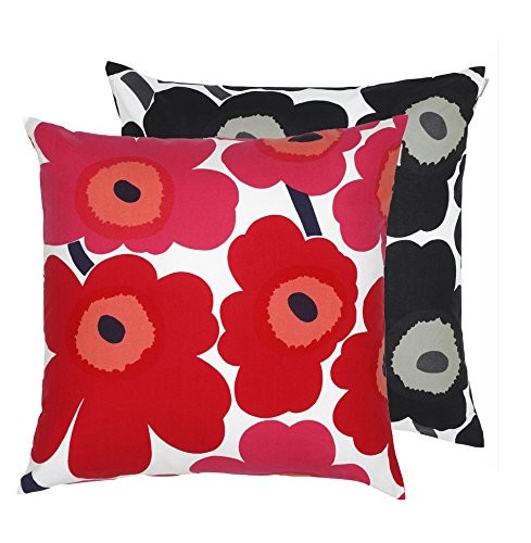 Marimekko Unikko Kissenhülle 50×50 cm – weiß, schwarz - 2