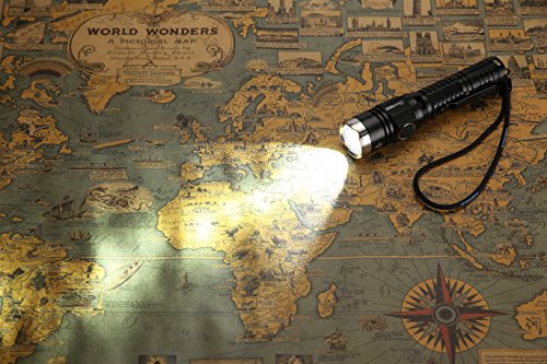 Das Set für USB aufladbare taktische Taschenlampe,Cree XP-L V5 LED 1060 Lumen USB nachladbare taktische Taschenlampe:Leistungsfähige helle super helle wasserdichte Fackel,18650 nachladbare Li-Ionbatterie-Nitenumen TP22 - 9