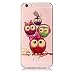 Produktbild iPhone 6 / 6S Hülle, Chreey Glatt Transparent Schutzhülle 3D Druck Öl Glanz Relief Muster Crystal Klar Handyhülle Ultra Slim Weich TPU Silikon Case Cover Skin Kratzfeste [Vier Eulen]
