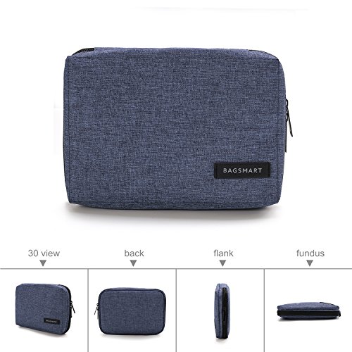 BAGSMART Kabeltasche für Eletronik Zubehöre, USB Sticks, Speicherkarte Blau - 6