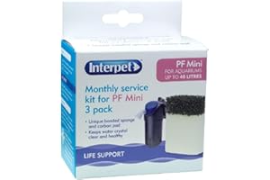 Interpet Monthly Service Kit for Interpet PF Mini Aquarium Power Filter, floss and carbon bonded replacement foams (Pack of 3),Small