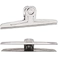GUKBIAY Extra Large Bull Clips 2 Pack Silver Jumbo Stainless Steel Clips 12 Inch Paper Clamps Holder for Drawing Board Poster Clamping Bag