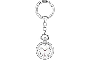 NUOBESTY Reloj Llavero Reloj de Bolsillo Colgante Luminoso de Bolsillo Anillo de Llave de Bolsillo Redondo Llavero Estudiante Examen Temporizador para