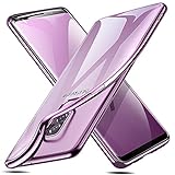 Coque Samsung S9 Plus, Coque Galaxy S9 Plus Silicone, ESR Samsung Galaxy S 9 Plus Coque Transparente Gel Silicone TPU Souple avec Cadre de Protection Brillant Chromé, Bumper Housse Etui de Protection Premium [Anti Choc] [Ultra Fin] [Ultra Léger] [Compatible avec le Rechargement sans Fil] pour Samsung Galaxy S9 Plus 2018 (Série Jelly, Transparent Cadre Violet)