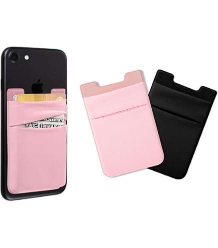 WLLHYF 5 Porta Carte In Silicone Per Retro Telefono – Multicolore, Adesivo Riutilizzabile, Per Carte E Contanti - 3
