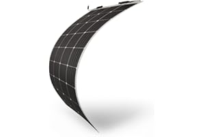 DASVOLT®, Pannello Solare Monocristallino 100W 12V Estremamente Flessibile con Strato ETFE Ultra Sottile, per Camper, Roulotte, Camper, Barche, Tetti, Superfici irregolari