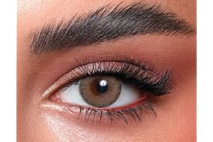 FAMELENSES BELLA ELITE farbige Kontaktlinsen GREEN OLIVE (Dioptrien -0.00) – stark deckende Monatslinsen für 3 Monate, Braun Olive-Grüne Farblinsen, perfekt für dunkle Augen