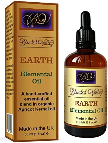 Aromatherapy Oil Earth - Essential Oils of Lavender, Patchouli, Cypress, in Apricot Kernel Oil. For Diffuser, Burner, Fragrance Lamp. For Relaxation, Yoga, Meditation. Promotes Balance and Success.