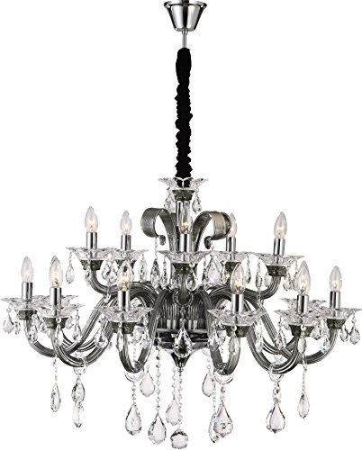 Preisvergleich Produktbild Moderner Kronleuchter Deckenleuchte Hängeleuchte Chrom Globo 64104-15