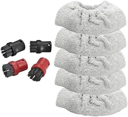 Reliapart Hand Tool Terry Cloth Covers + 4 Brush Nozzles for Karcher SC1 Premium Steam Cleaner