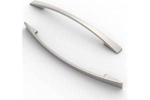 FURNIWARE maniglie per mobili da 10 pezzi, distanza tra i fori 160 mm, maniglie per armadi, maniglie per cucina, maniglie, maniglie per cassetti per mobili,Nichel spazzolato