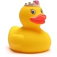 DUCKSHOP Badeente Baby - Rosa Mit Schnuller & Fläschchen, 7,5cm