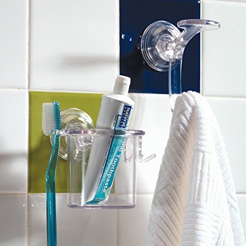 InterDesign Power Lock Aufbewahrungshaken mit Saugnapf für Bad, WC, Badewanne, Dusche – Durchsichtig - 4