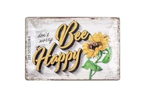 Nostalgic-Art Cartel de metal retro de 20 x 30 cm, diseño de Bee Happy
