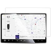 Elfia Tesla Model Y Juniper ile Uyumlu &Ouml;n ve Arka Ara&ccedil; Multimedya Ekran Koruyucu 9H Sert Temperli Cam Koruma