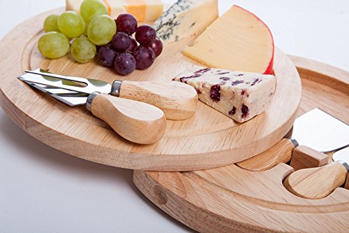 Rund ausziehbares Käsebrett und Messerset - 2