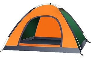 UOEONR Tente de camping instantanée automatique pour 2 à 3 personnes, pop-up, 4 saisons, étanche et coupe-vent, avec bâche extérieure amovible, double couche, avec sac de transport