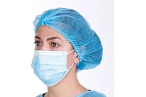 GEDIKUM 100 Stück, Haarnetz, OP Haube aus Einwegstoff Weiß, 100 Stück, für Küche oder Medizin, 52 cm (100)