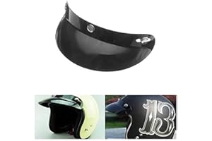 MOMOALA Alamor Universal Black 3 Snap Buttons Visier Schild Linse Für Motorrad Offenes Gesicht Helme 27Cm/10.6 In