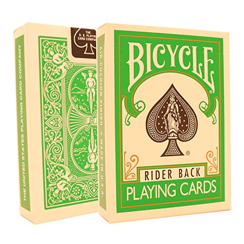 Bicycle Brand Invisible Deck - Famous Magic Card Trick - Includes Cascade Card Bag (Green)