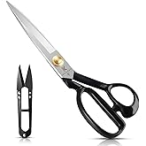 BVEKADO Sewing Scissors Dressmaker Scissors 24cm with Thread Cutter | Fabric Scissors Carbon Steel for Cutting Fabric, Clothi