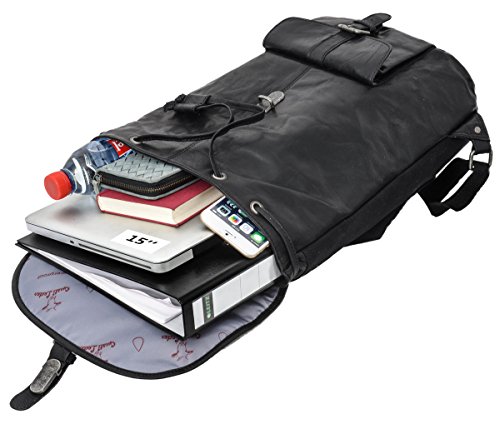 Rucksack Gusti Leder studio  Nolan  Lederrucksack Unirucksack B  ffelleder Gro   Vintage Schwarz 2M23-20-6wp