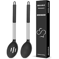 Set Di 2 Spatole Per Pesce In Silicone E Acciaio Inox, Sottili 0,8 Mm, Resistenti Al Calore, Per Pentole Antiaderenti, Adatte A Pesce, Uova E Pancake