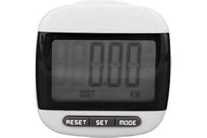 BRRNOO Contapassi per Anziani, Contapassi 3D Semplice con Display LCD Schermo Trasparente, Contapassi Accurato con Clip Contapassi Accurati per Passi(Nero)