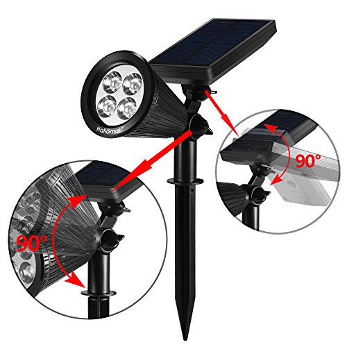 GrandeBeing® led solar garten leuchten außen lampen Rampenlicht Wand Lampen Solar Betrieben Wasserdicht Beleuchtung für Landschaft Garten Fahrweg Pfad Hofen Rasen, Solar Energie Freiland Leuchten, Praktische Sichere Lampen nicht nur für den Boden auch für Wände (2 Schwarz) - 4