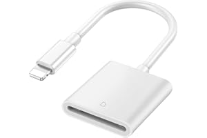 DENLANE SD Card Reader for iPhone iPad, Memory Card Reader Adapter for iPhone Camera Card Viewer with SD card slot for iPhone 14/13/12/11/8/7/6/Plus/Pro/Max/SE Plug and Play