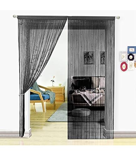 Atmosphera Rideau De Fil Lin Beige 90x200 Cm – Rideau Léger Filament Style Boho – Filtre Lumière Douce Pour Salon, Chambre