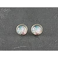 Ohrstecker Edelstahl Cabochon Pusteblume 8 mm