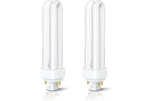 Akynite 18W PLC G24q-2 4 Pin Compact Fluorescent Lamp, 840 Cool White 4000k, 1200LM, 2U Shape, AC 220-240V, CFL Energy Saving Twin Tube Bulb, 2pcs