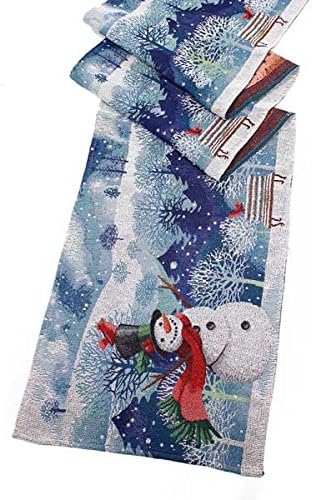 Peggy Wilkins Traditional Frosty the Snowman Design Tapestry - 33cm x 183cm Table Runner