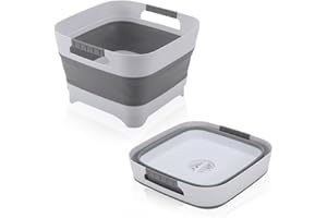 PandaEar Bacinella Pieghevole per Lavaggio Biberon, Vasca per Lavare con Tappo di Scarico per Accessori Neonato, Biberon, Tiralatte, Cucina, Campeggio e Viaggio