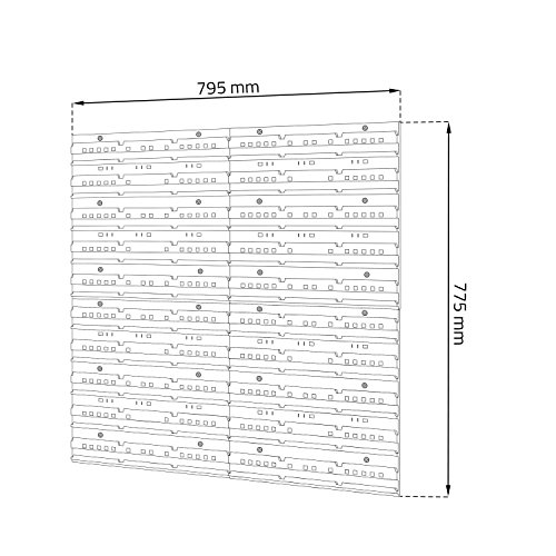 4 Stück Wandplatte Wandregal Lochplatte Stapelbox Kiste Lagerregal Regalsystem Werkstattwand - 2