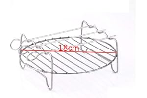 JILIJIA Air Fryer Rack-_HD9904/00 Doppellagiger Regal Spieß RackAir Friteuse Grill mit Spießen Zubehör Mehrzweck-Edelstahl Airfryer Grillrost (18cm)