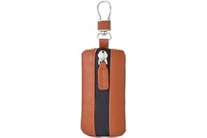 OGLYMRA Porte-Clé Voiture en Cuir - Porte-Clef Cuir Élégant et Universel (Couleur Caramel) - Porte-Clef Voiture Pratique et Durable - Porte-Clé Cuir pour Tous Types de Clés de Voiture